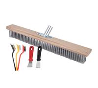 Ensemble de balais en fil d'acier inoxydable - Outils de nettoyage en acier inoxydable 20/30/50cm | Chambre à fils avec poils robustes, désherbage, nettoyage de terrasse | Balai à récurer en métal