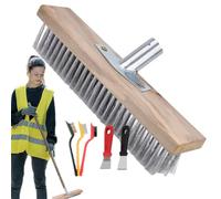 Ensemble de balais métalliques - Plateau en poils en acier | Kit de 6 | Élimination de la mousse et des mauvaises herbes, brosses en acier inoxydable durables, support de base en métal