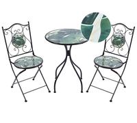 Ensemble de Balcon Vintage en Métal Table et Chaises Extérieur Cadre en Fer Moti