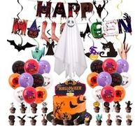 Ensemble de Ballon Halloween Decoration FONGWAN Article de Fête Bannière Crâne Citrouille Guirlande De Papier - A Multicolore G