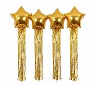 Ensemble de ballons de en aluminium de 18 pouces, décoration avec pompons, décoration pour anniversaire et mariage