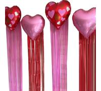 Ensemble de ballons de en aluminium de 18 pouces, décoration avec pompons, décoration pour anniversaire et mariage