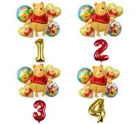 Ensemble de ballons de fête d'anniversaire Winnie l'ourson, ballons en aluminium pour enfants, fourniture de cadeaux pour réception-cadeau pour bébé 1set