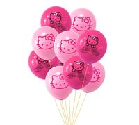Ensemble de ballons en Latex rose Hello Kitty, 12 pouces, 10 pièces, décoration de fête d'anniversaire pour enfants, décoration de mariage, jouets Globos pour Baby Shower pour filles 10pcs
