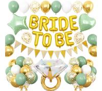Ensemble de ballons "Future Mariée" - Ballon en forme de cœur en aluminium, accompagné de ballons en latex - Avec guirlande de fanions - Idéal pour une demande en mariage ou un anniversaire - Couleur