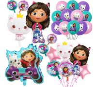 Ensemble de ballons numérotés Gabby Dollhouse Cats, décoration de fête d'anniversaire pour enfants, ballons en latex et aluminium, cadeau jouet pour fille Gabby's Doll 1pcs balloon