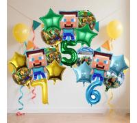 Ensemble de ballons numérotés pour anniversaire, ballons numérotés Pixel Game 1-10, accessoires de fête, ballons en feuille d'aluminium, accessoires de décoration, accessoires photo number6-6pcs
