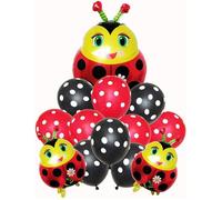 Ensemble de ballons - PZCC - Coccinelle - 13 pièces - Réutilisables - Hélium
