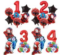 Ensemble de ballons Spiderman et son incroyable ami, ballon en feuille d'aluminium Spiderman, ballon d'anniversaire pour garçons, décoration d'anniversaire pour enfants, ballon de fête prénatale, 9pcs