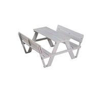 roba Ensemble de Table et Bancs avec Dossier Picnic for 4 Outdoor+ 4 Places - Bois Massif Résistant aux Intempéries - 89 x 107 cm - Supporte 100 Kg - Teinté en Gris