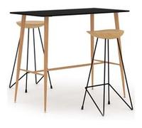 vidaXL Ensemble de bar 3 pcs Noir