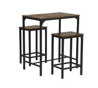 Ensemble de bar 3 pièces - FurnitureR - Table Bistro - Métal - Style Industriel - Marron