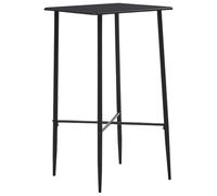 Ensemble De Bar 3 Pieces Noir, Table MDF Et 2 Chaises | Cadre Acier Revetu Poudre, Assise Ergonomique, Dossier Courbe, Facile Monter, 110 Kg Par Siege