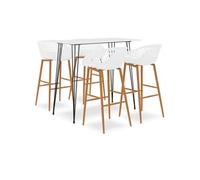 vidaXL Ensemble de bar 5 pcs Blanc