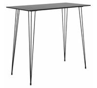Ensemble de Bar 5 Pcs Noir Et Gris | Table MDF Facile Nettoyer, Cadre Metal Stable, Tabourets PP Dossier Maille, Pieds Bois, 110 kg Siege