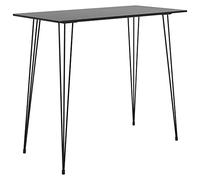 Ensemble de Bar 5 Pcs Noir Et Gris, Table MDF | Tabourets Hauteur Comptoir, Siège Ergonomique, Dossier Bas, Pieds Métal, Charge Max 110 kg