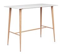 Ensemble De Bar 7 Pcs Blanc Et Gris | Table Comptoir MDF, Tabourets Dossier Bas Maille, Pieds Métal, 110 Kg Par Siège