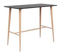 Ensemble de Bar 7 Pcs Noir Et Blanc | Table MDF Durable, Pieds Metal Aspect Bois, Tabourets Empilables, Capacite 110 kg Par Siege