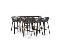 vidaXL Ensemble de bar 7 pcs Noir et gris