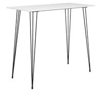 Ensemble de bar 7 pièces, blanc, 120 x 60 x 105 cm | Design moderne, MDF et métal, 6 tabourets avec siège en polypropylène, hauteur d'assise 74,5 cm