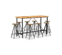 Ensemble de Bar 9 pcs Mobilier de Salle à Manger Table et Tabourets de Bar Restaurant Restaurant Maison Récupération Massif Bois d'Acacia