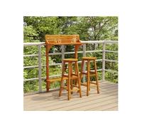 vidaXL Ensemble de 3 barres de balcon en bois massif d'acacia