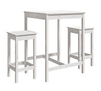 Ensemble de bar de jardin 3 pcs blanc bois de pin massif