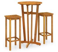 Ensemble de bar de jardin 3 pcs bois d'acacia solide
