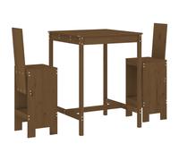 Ensemble de bar de jardin 3 pcs marron miel bois pin massif