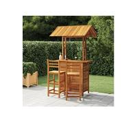 vidaXL Ensemble de bar de jardin 3 pièces en bois massif d'acacia