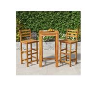 vidaXL Ensemble de bar de jardin 3 pièces en bois massif d'acacia