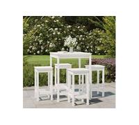 vidaXL Ensemble de bar de jardin 5 pièces en pin massif blanc
