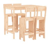 Ensemble de bar de jardin 5 pcs bois de pin massif