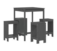 Ensemble de bar de jardin 5 pcs gris bois de pin massif