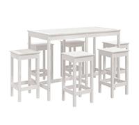 Ensemble de bar de jardin 7 pcs blanc bois de pin massif