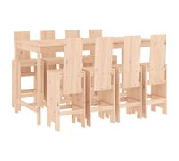 Ensemble de bar de jardin 9 pcs Bois de pin massif