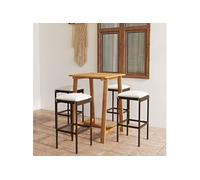 vidaXL Ensemble bar de jardin 5 pièces avec coussins Marron