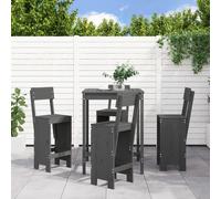 vidaXL Ensemble bar de jardin 5 pièces noir pin massif
