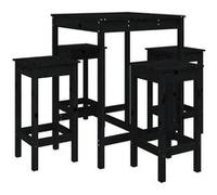 vidaXL Ensemble bar de jardin 5 pièces noir pin massif