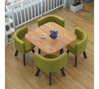 Ensemble de bar rond 5 pièces avec 1 table ronde et 4 chaises, idéal pour salle à manger ou conférence, taille compacte 80 x 75 cm / 31.5x29.5in