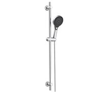 Ensemble de barre de douche JOHO avec douchette à main, flexible et support, barre de douche en acier inoxydable de 100 cm adaptée aux trous de fixation existants, finition chromée