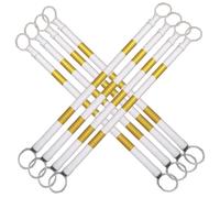 Ensemble de Barres de cônes de signalisation rétractables, 2 à 20 pièces, Extensibles de 1,6 à 3 m, Ruban réfléchissant de qualité ingénieur, Jaune et Blanc, idéal pour la sécurité routière