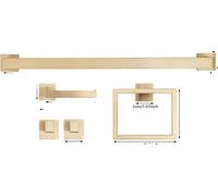 Ensemble de barres porte-serviettes pour salle de bain, montage mural, design moderne, or