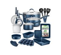 Ensemble de batterie de cuisine - - 20 pièces - Bleu marine