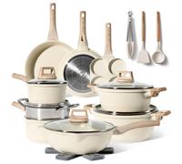Ensemble de batterie de cuisine 21 pièces - Revêtement antiadhésif en granit - Compatible avec les plaques à induction - Résistant aux rayures - Compatibilité universelle - Facile à nettoyer - Cassero