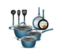 Ensemble de batterie de cuisine - - Bleu - 11 pièces