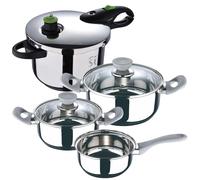 Ensemble de batterie de cuisine en acier inoxydable, 5 pièces, comprenant une cocotte minute de 22 cm