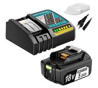 Ensemble de batteries 18V 5,0 Ah avec chargeur et indicateur LED, compatible avec les outils 18V LXT