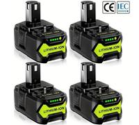 Ensemble de batteries - Batteries de remplacement lithium-ion - 18 V - 8000 mAh - 4 pièces - Compatible avec les modèles P104/P107/P108/P109