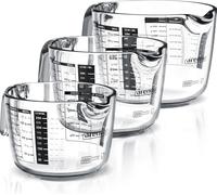 Ensemble de béchers gradués en verre borosilicaté, 3 pièces, contenances : 1000/500/250 ml